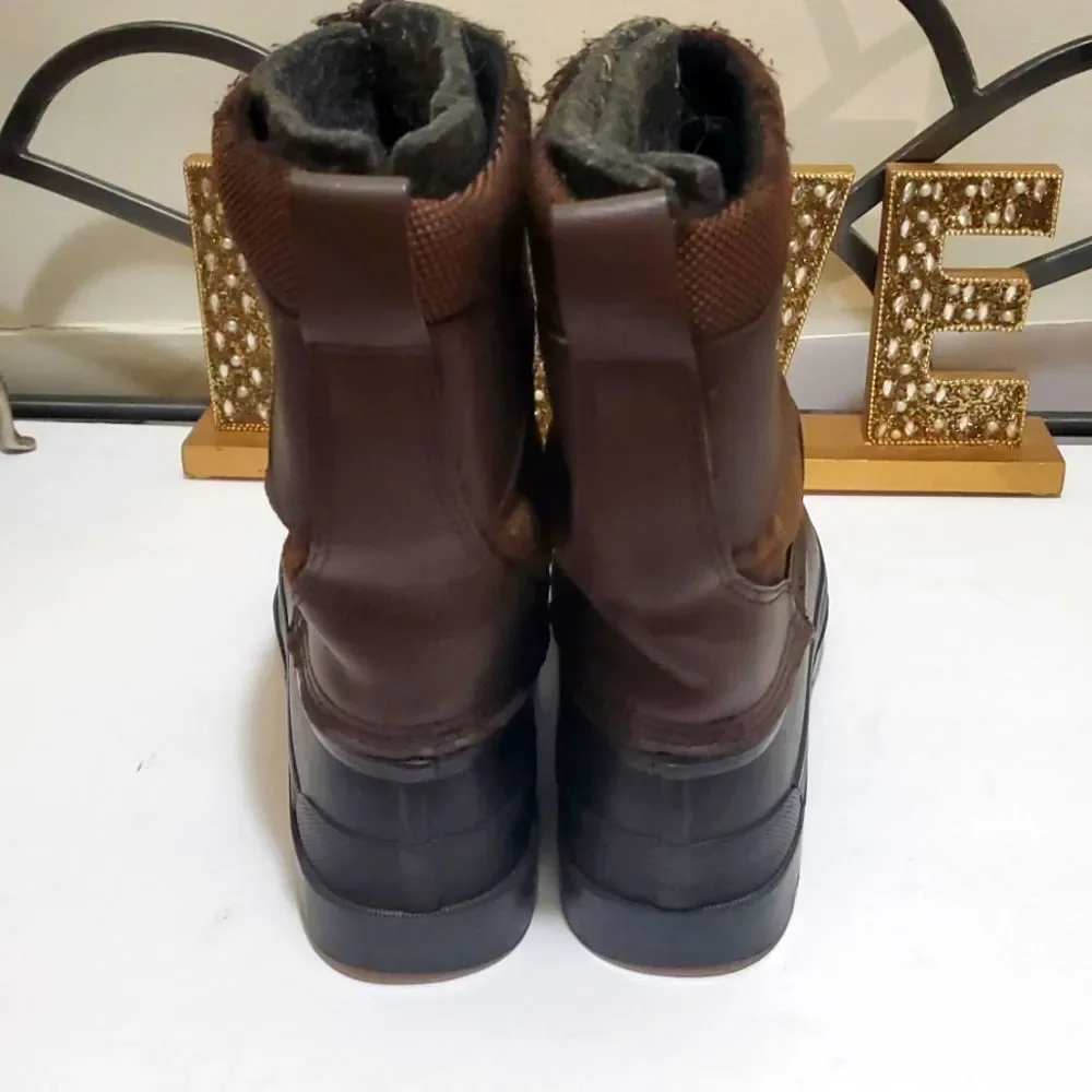Steel Shank Men's Leather Wool Black Brown Waterproof Work Boots Sz 7 Industrial
